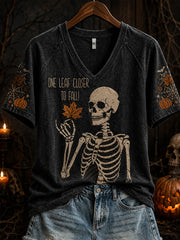 Women's Halloween-themed pattern design casual short-sleeved T-shirt