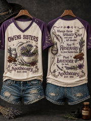 Women's Halloween Witch Salt Rosemary Lavender Love Art Printed T-shirt