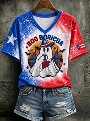 Women's Halloween in Puerto Rico Printed short-sleeved T-shirt