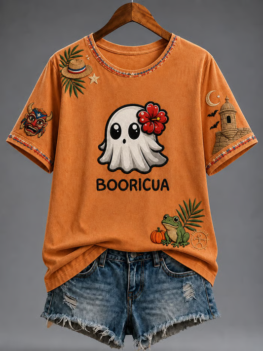 Women's Halloween in Puerto Rico Printed short-sleeved T-shirt