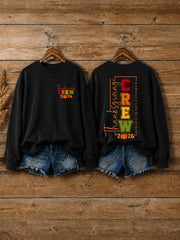Women's Happy Thanksgiving Crew Printed Sweatshirt