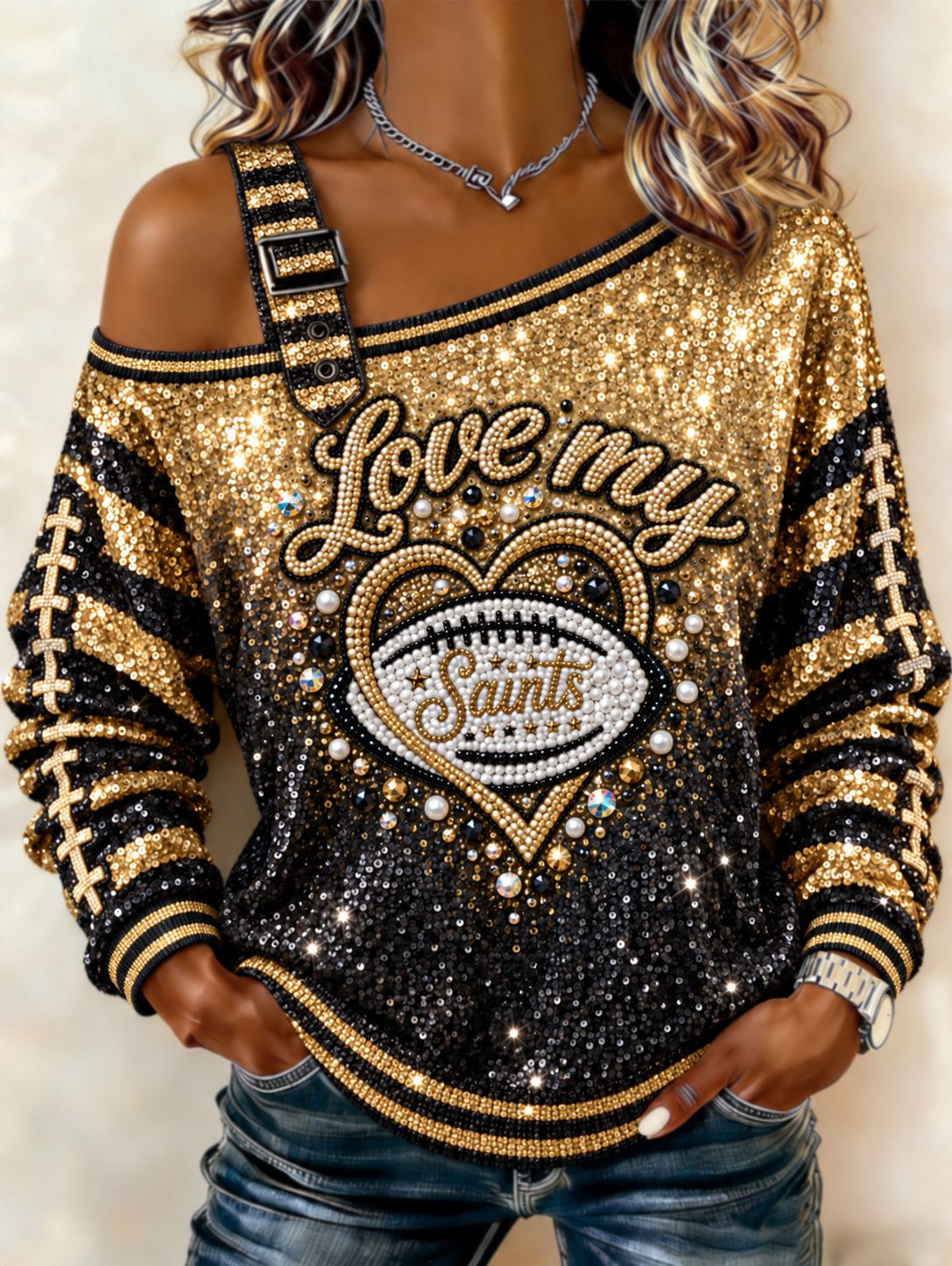 Women's Vintage Cat Patchwork Print Casual Off-Shoulder Sweatshirt