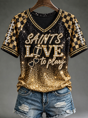 Women's V-neck off-shoulder short-sleeved T-shirt