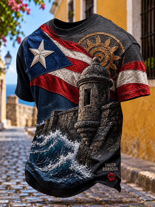 Men's Puerto Rico Boricua Art Printed T-shirt