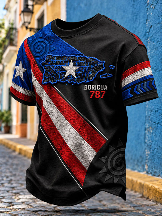 Men's Puerto Rico Boricua Art Printed T-shirt