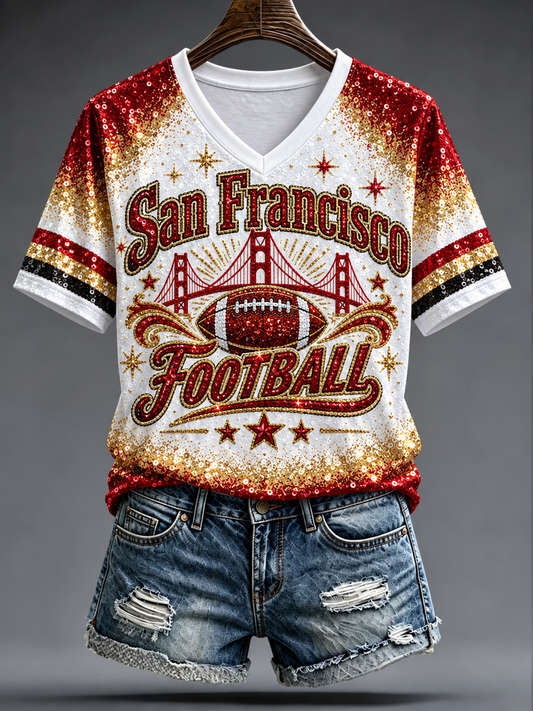 Women's Football Gameday Gift For Football Fans short-sleeved T-shirt
