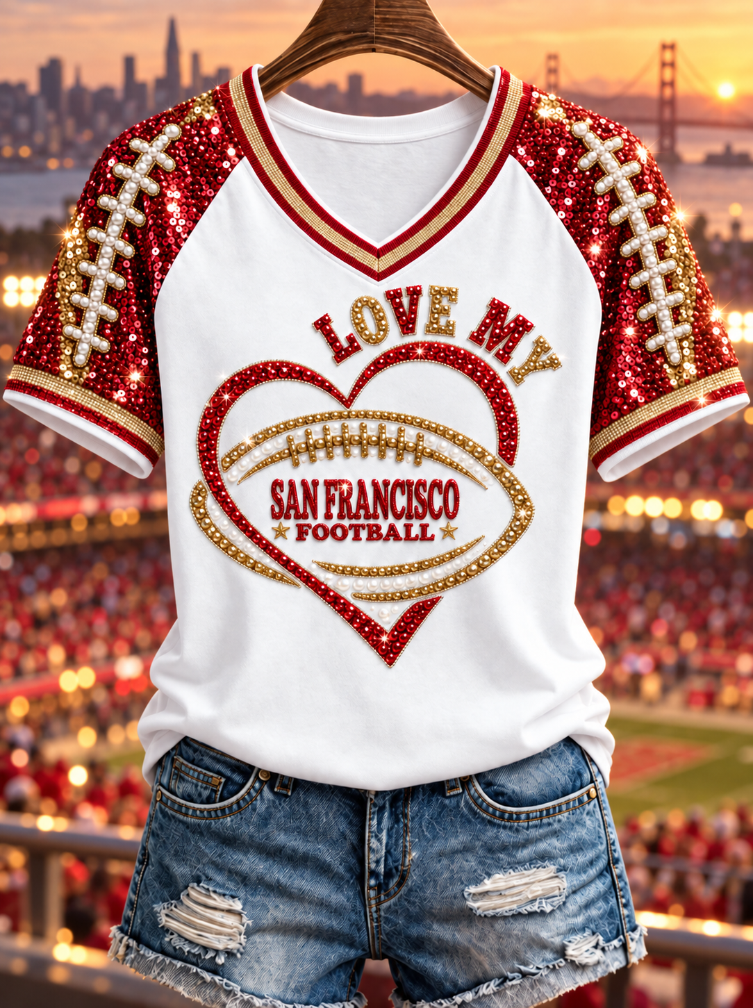 Women's V-neck off-shoulder short-sleeved T-shirt