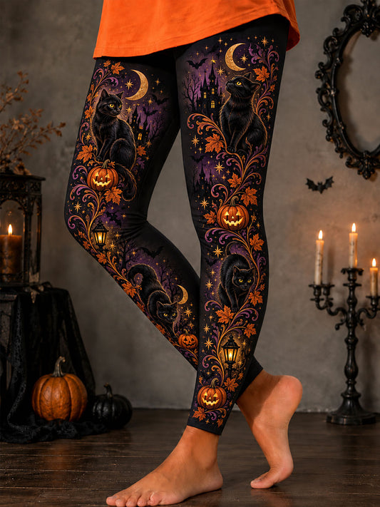 Women's Halloween Cat Art Bottoms