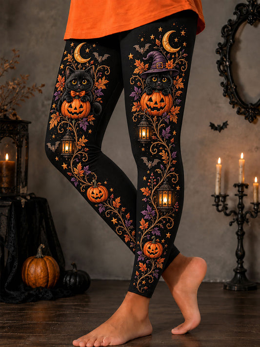 Women's Halloween Cat Art Bottoms