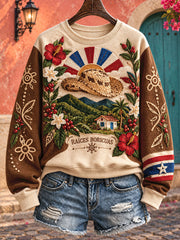 Women's Puerto Rico Boricua Art Printed Sweatshirt