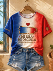 Women's Puerto Rico Boricua Art Printed T-shirt