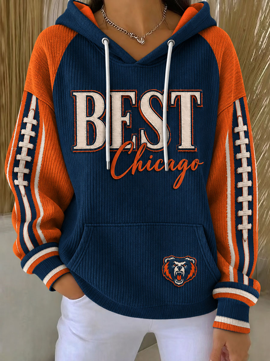 Women's Football Gameday Gift For Football Fans Print Hoodie