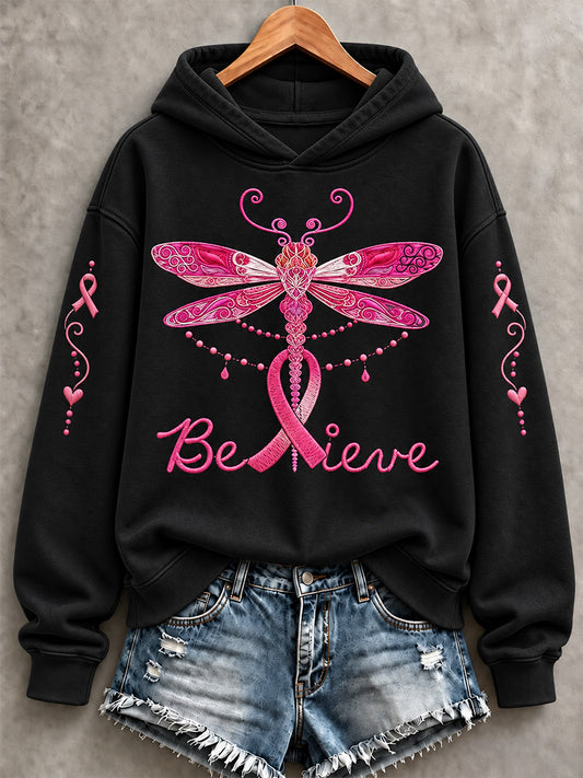 Women's Breast Cancer Awareness Support Print Sweatshirt