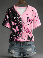 Women's Breast Cancer Awareness Print Casual T-Shirt