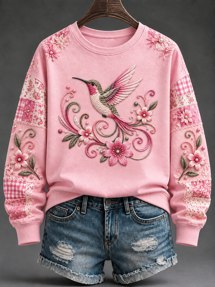 Women's Breast Cancer Print Sweatshirt