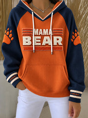 Women's Chicago Football Lover Bear Art Printed Hoodie