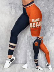 Women's Chicago Football Lover Bear Art Printed Leggings