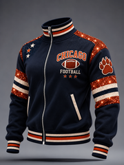 Men's Chicago Football Lover Bear Art Printed top