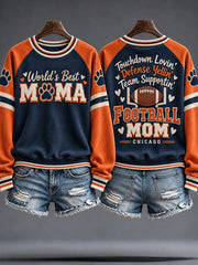 Women's Chicago Football Lover Bear Art Printed Sweatshirt