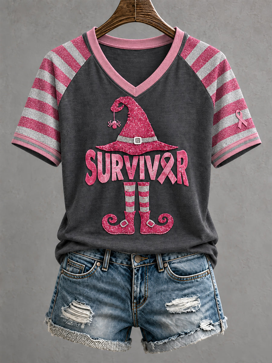Women's Breast Cancer Awareness Art Printed T-shirt