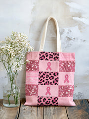 Breast Cancer Awareness Art Printed Canva Bag