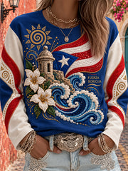 Women's Puerto Rico Art Printed T-shirt