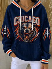 Women's Football Gameday Gift For Football Fans Print Hoodie