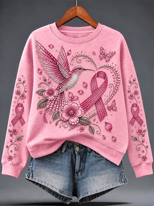 Women's Breast Cancer Print Sweatshirt