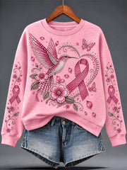 Women's Breast Cancer Print Sweatshirt