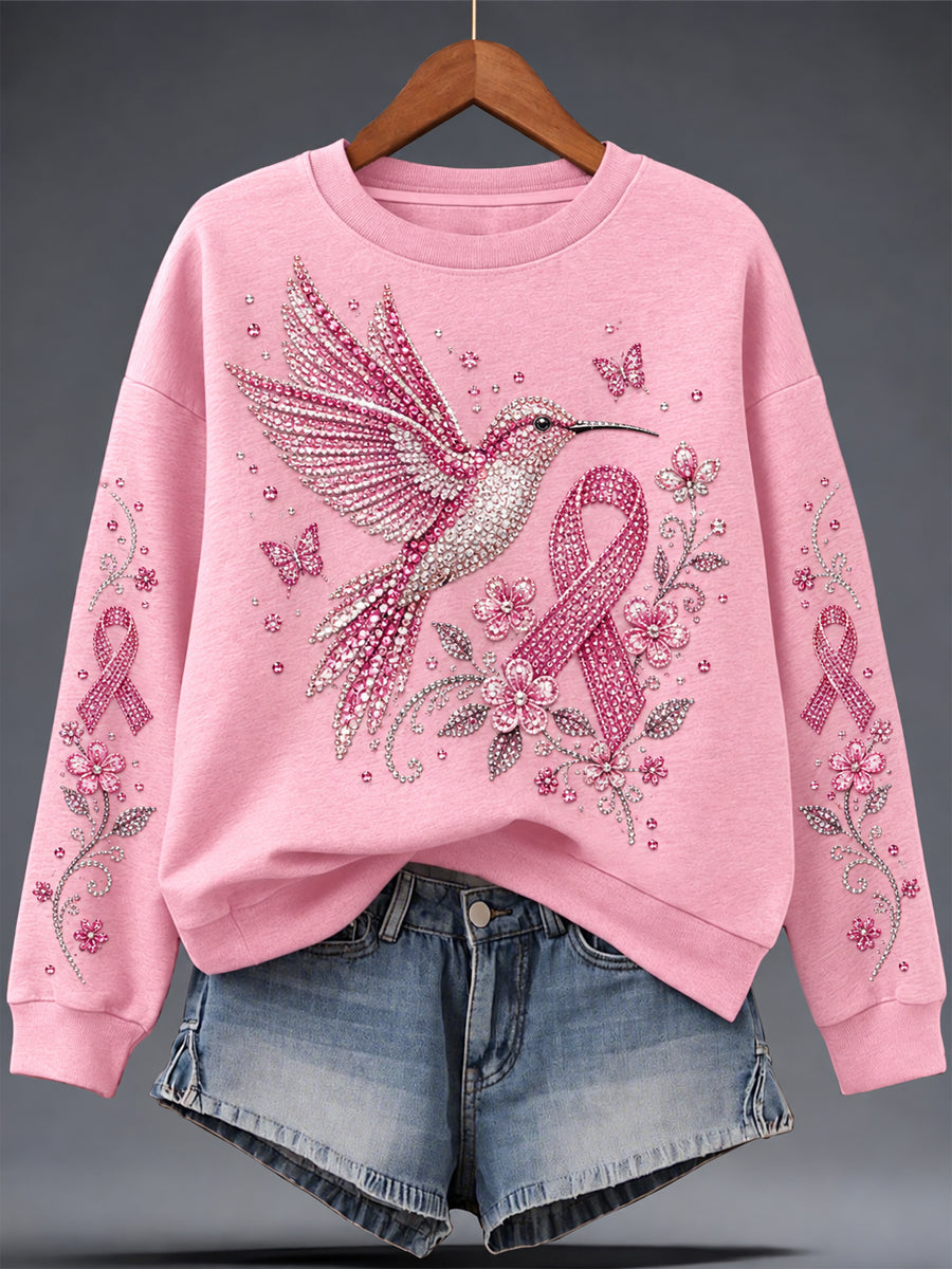 Women's Breast Cancer Print Sweatshirt