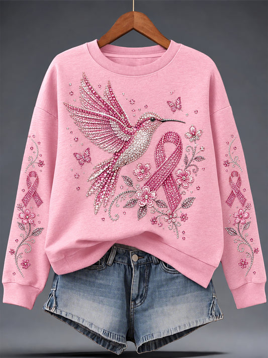 Women's Breast Cancer Print Sweatshirt