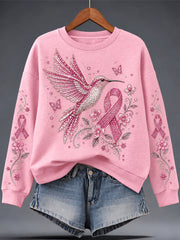 Women's Breast Cancer Print Sweatshirt