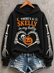 Women's There's a Skelly in my Belly Print Sweatshirt