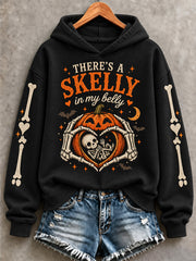 Women's There's a Skelly in my Belly Print Sweatshirt