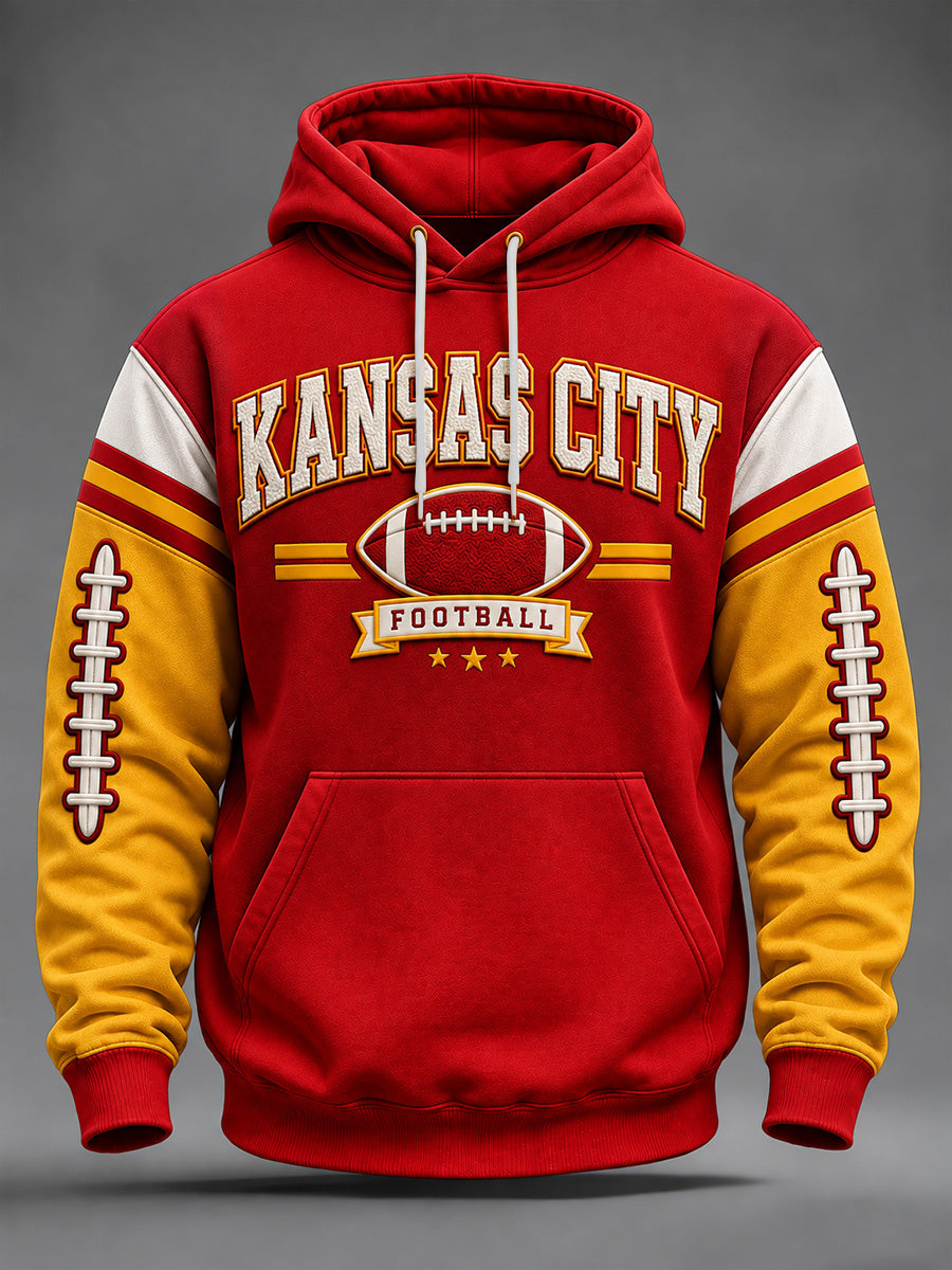 Men's Football Gameday Gift For Football Fans Oversized Drop-Shoulder Hoodie With Pockets