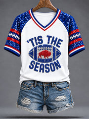 Women's Buffalo Football Fans Lovers Gameday Casual Short-Sleeved T-Shirt