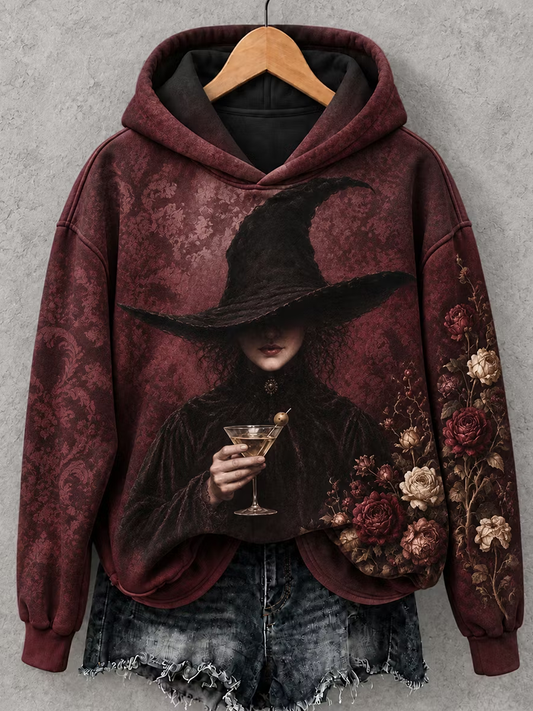 Women's Halloween Witch Printed Regular Sweatshirt