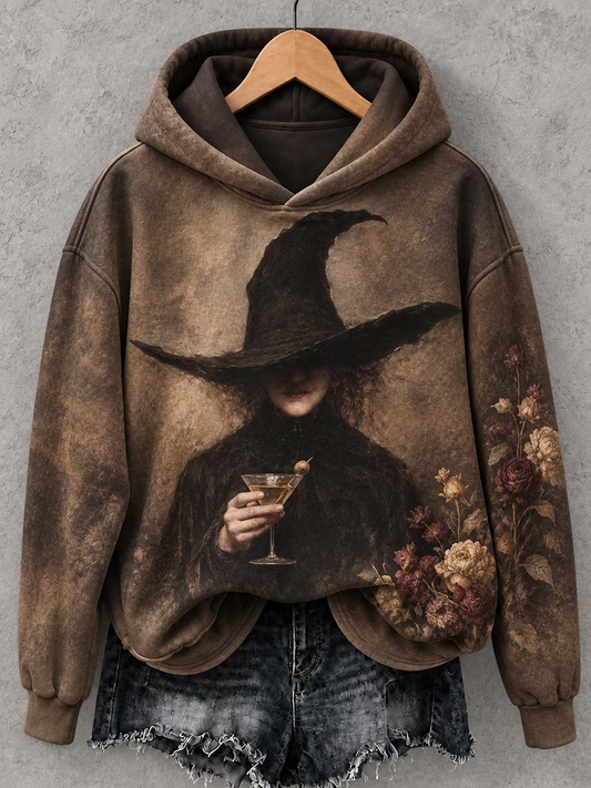 Women's Halloween Witch Printed Regular Sweatshirt