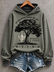 Women's Music Lover Halloween Art Prrinted Hoodie