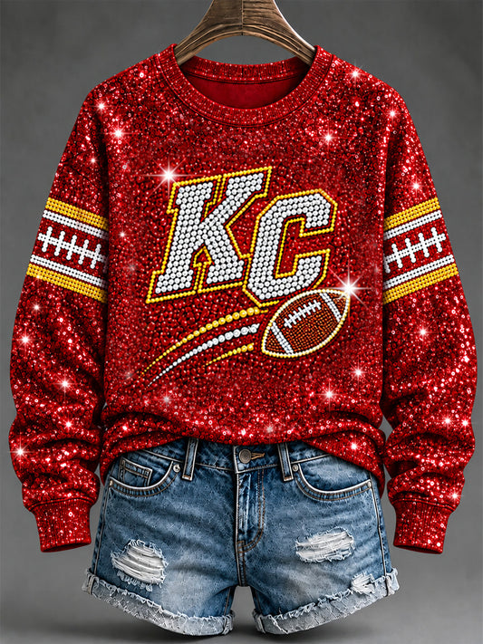 Women's Football Gameday Gift For Football Fans Print Sweatshirt