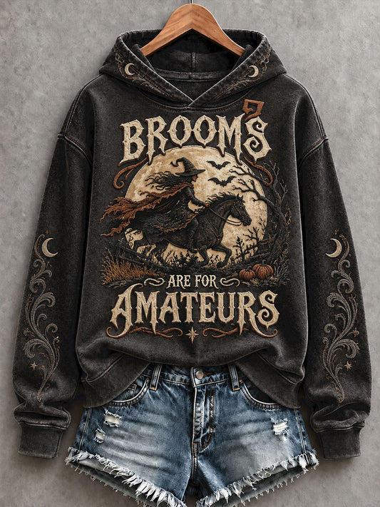 Women's Western Halloween Horses Art Printed Hooide