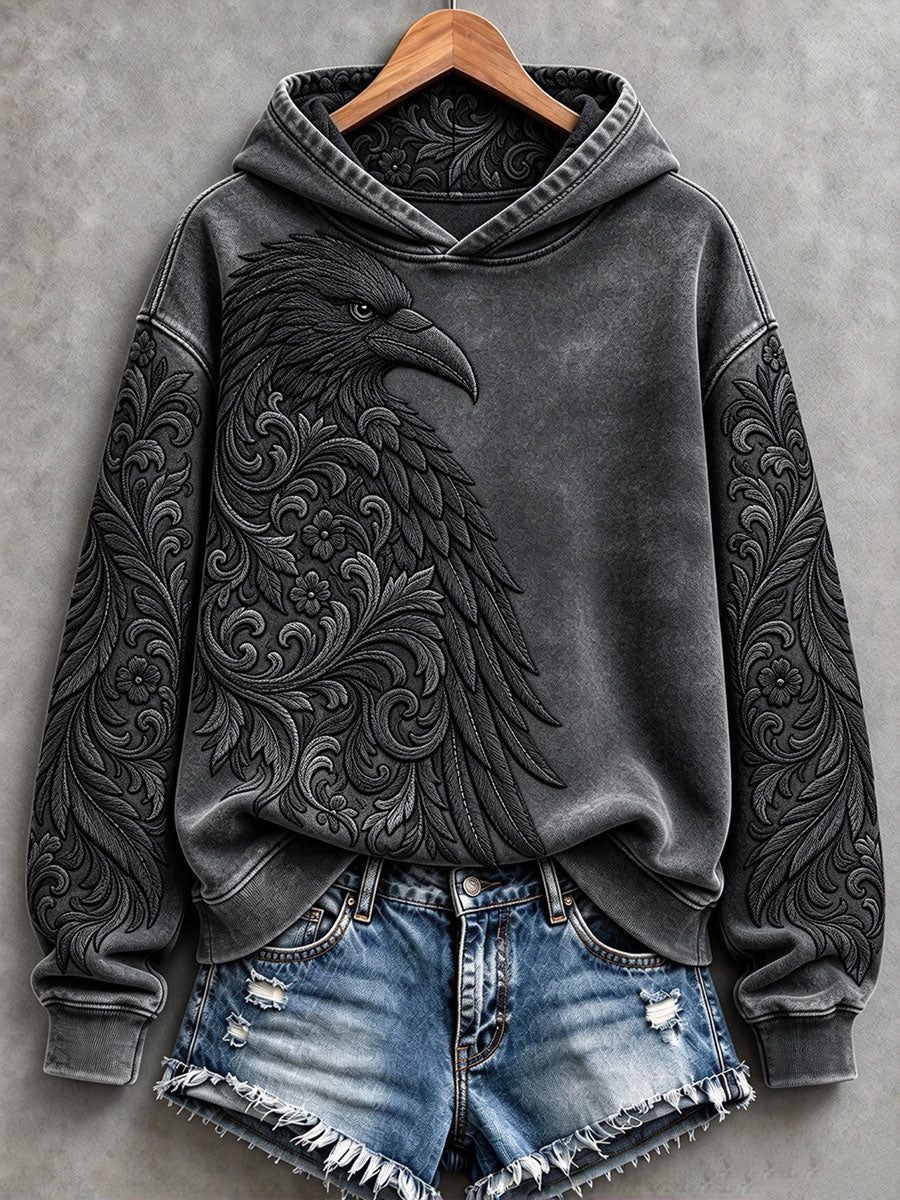Women's Gothic Crow-Themed Halloween Hoodies