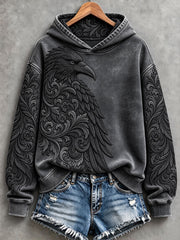 Women's Gothic Crow-Themed Halloween Hoodies