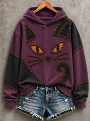 Women's Halloween Patchwork Print Casual Sweatshirt
