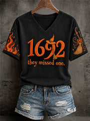 Women's "They Missed One" 1692 Salem Halloween T-Shirt