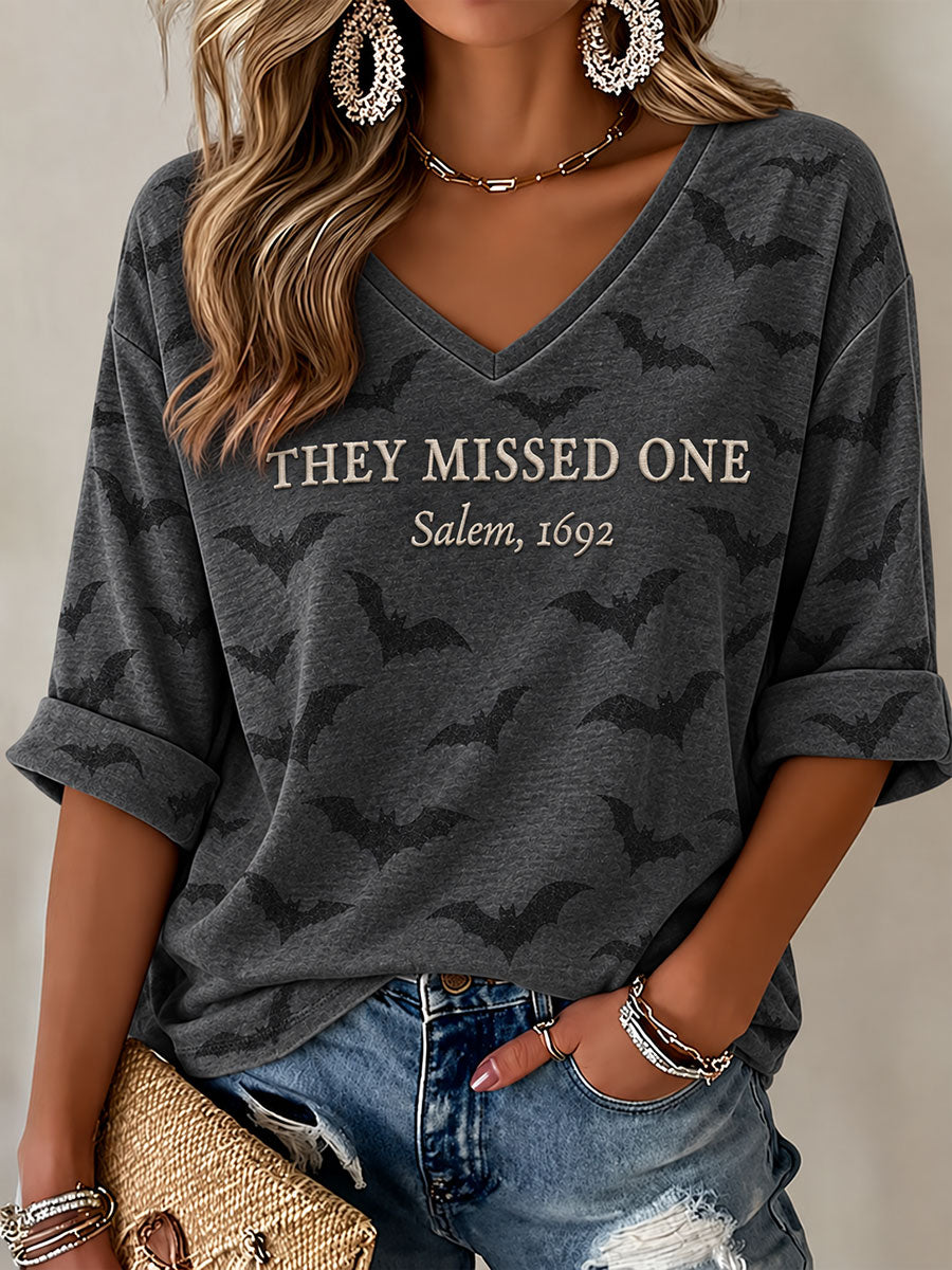 Women's "They Missed One" 1692 Salem Halloween T-Shirt