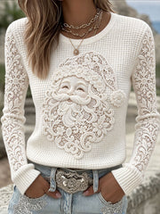 Women's Santa Waffle-Knit Tops