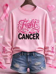 Women's Breast Cancer Print Sweatshirt
