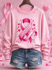 Women's Breast Cancer Print Sweatshirt