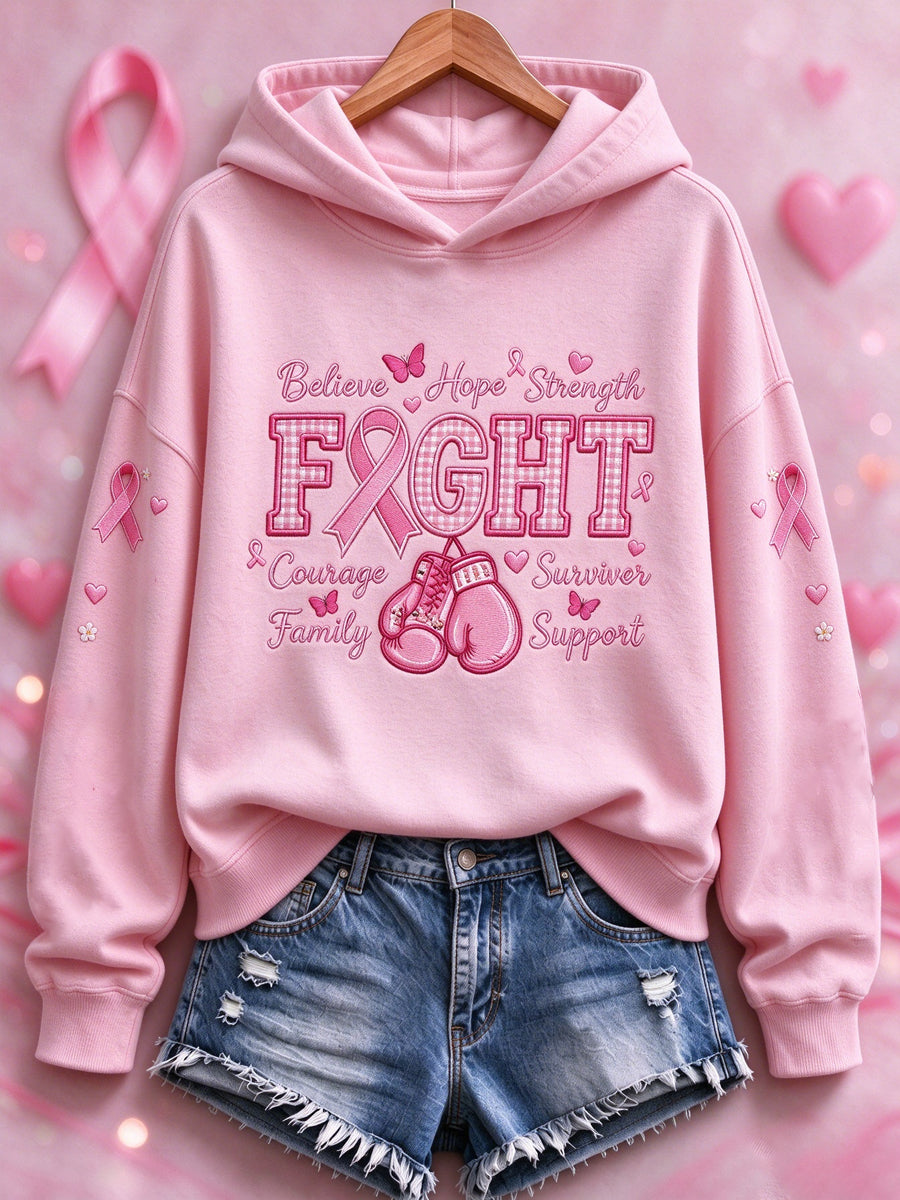 Women's Breast Cancer Print Sweatshirt